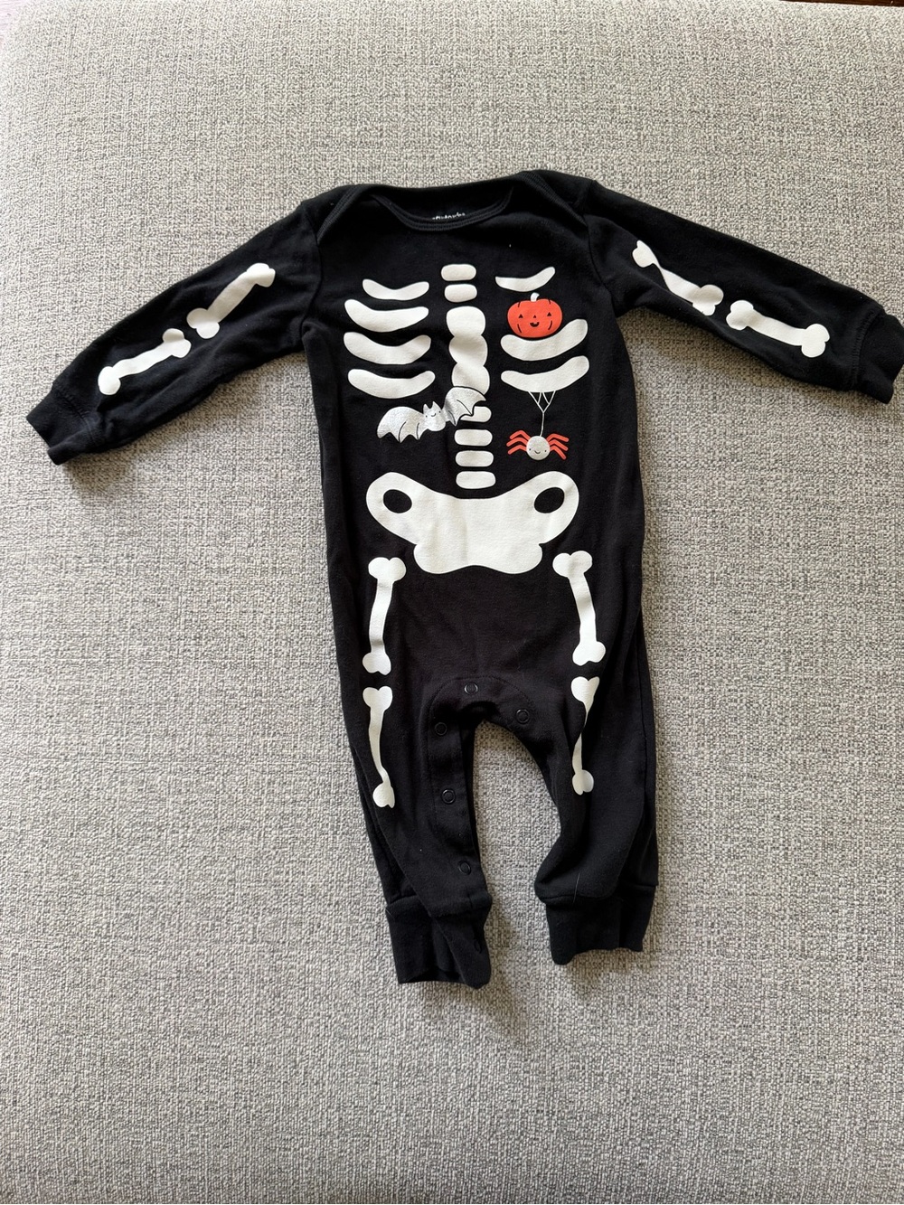 Carter's Black Skeleton Print One-Piece